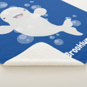 Couverture Sherpa Béluga mignon bulles dessin de dessin animé (3/4)