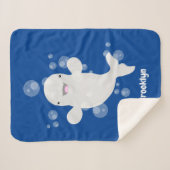 Couverture Sherpa Béluga mignon bulles dessin de dessin animé (Devant (Horizontal))