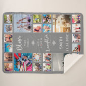 Couverture Sherpa Bénissez cette famille avec amour 24 Photo Collage (Devant (Horizontal))