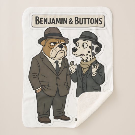 Couverture Sherpa Benjamin and buttons detective duo fleece blanket (Devant)