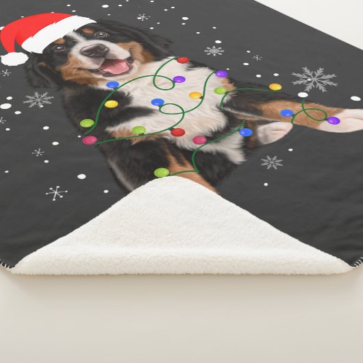 Couverture Sherpa Berese Mountain Dog Lights Christmas Matching Fam (3/4)