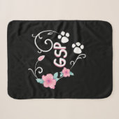 Couverture Sherpa Berger Allemand Et Fleur (Devant (Horizontal))