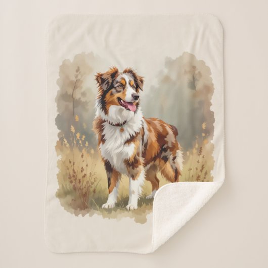 Couverture Sherpa Berger Australien Red Merle Aussie (Devant)