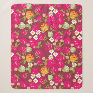 Couverture Sherpa Berry Fabric : Rouge profond sans joint