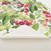 Couverture Sherpa Berry Holly Festive et aquarelle À feuillage persi (3/4)