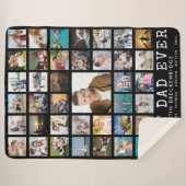 Couverture Sherpa BEST DAD JAMAIS Photo Collage Votre Texte Noir (Devant (Horizontal))
