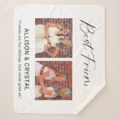 Couverture Sherpa Best Friend Calligraphy 2 Photo Collage Quote Gift (Devant)