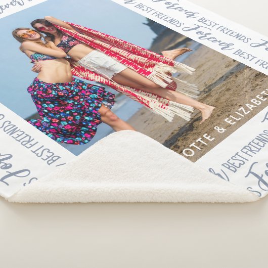 Couverture Sherpa Best Friends Modern tendance Chic Photo personnali (3/4)