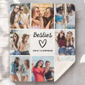 Couverture Sherpa Besties Script Cadeau Pour Les Amis Photo Collage