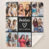 Couverture Sherpa Besties Script Cadeau Pour Les Amis Photo Collage (Devant)