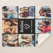 Couverture Sherpa Besties Script Cadeau Pour Les Amis Photo Collage (Devant (Horizontal))