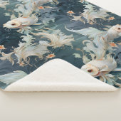 Couverture Sherpa Bêta poisson bleu blanc (3/4)