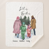 Couverture Sherpa Better Together Winter Famille 4 avec des noms (Devant)