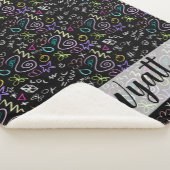 Couverture Sherpa BFF Doodles - Faux Parties scintillant Motif (3/4)