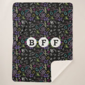 Couverture Sherpa BFF Doodles - Faux Parties scintillant Motif (3 pe (Devant)