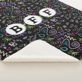 Couverture Sherpa BFF Doodles - Faux Parties scintillant Motif (3 pe (3/4)
