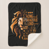 Couverture Sherpa Bible chrétienne Verse Joshua 1:9 Lion (Devant)