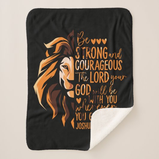 Couverture Sherpa Bible chrétienne Verse Joshua 1:9 Lion (Devant)