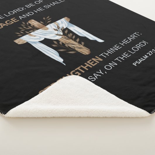 Couverture Sherpa Bible Verse Écriture Psaume 27:14 KJV (3/4)