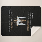 Couverture Sherpa Bible Verse Écriture Psaume 27:14 KJV (Devant (Horizontal))