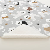 Couverture Sherpa Bichon Frise Bones and Paws Grey (3/4)