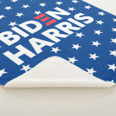 Couverture Sherpa Biden / Harris White Stars Motif Blue (3/4)