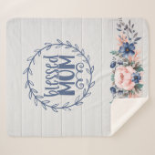Couverture Sherpa Bienheureux Maman Rustique Grange Bois Floral Fête (Devant (Horizontal))