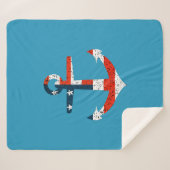 Couverture Sherpa Big American Flag Ancre (Devant (Horizontal))