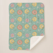 Couverture Sherpa Big Bird | Good Vibes Floral Pattern (Devant)