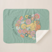 Couverture Sherpa Big Bird | Grow Kindness Floral Graphic (Devant (Horizontal))