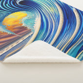 Couverture Sherpa Big Blue Ocean Wave sur Sunset Sky (3/4)