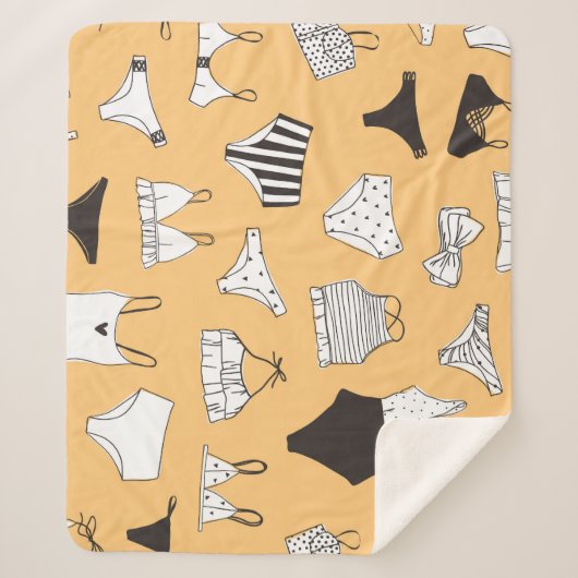 Couverture Sherpa Bikini tropical : Motif d'été à main (Devant)