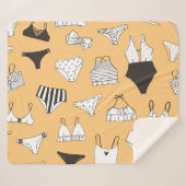 Couverture Sherpa Bikini tropical : Motif d'été à main (Devant (Horizontal))