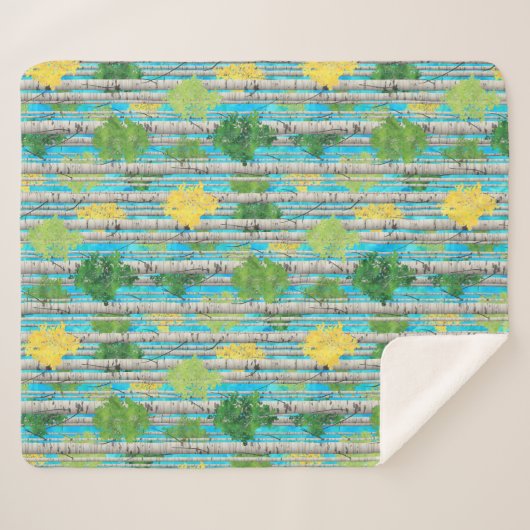 Couverture Sherpa Birch Tree (Devant (Horizontal))