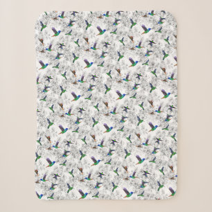 Couverture Sherpa Birds de printemps Bébé Sherpa Blanket Colibris