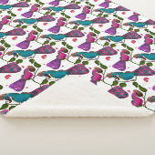 Couverture Sherpa Birds floral seamless pattern Curtain (3/4)