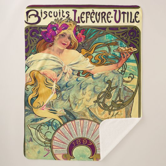 Couverture Sherpa Biscuits Lefevre-Utile par Alphonse Mucha (1896) (Devant)
