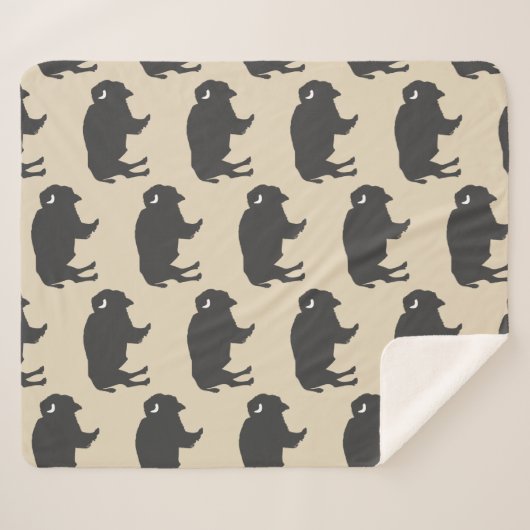 Couverture Sherpa Bison de buffle gris rustique (Devant (Horizontal))