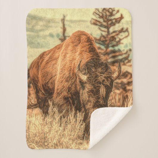 Couverture Sherpa Bison sauvage des bois (Devant)