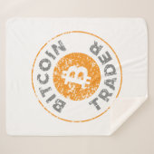 Couverture Sherpa Bitcoin Trader Grunge Texte Cercle Plan Blanc (Devant (Horizontal))