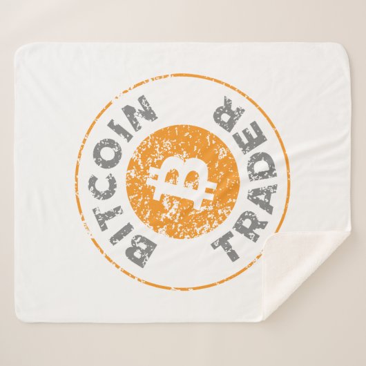 Couverture Sherpa Bitcoin Trader Grunge Texte Cercle Plan Blanc (Devant (Horizontal))