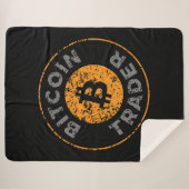 Couverture Sherpa Bitcoin Trader Grunge Texte Cercle Plan Noir (Devant (Horizontal))