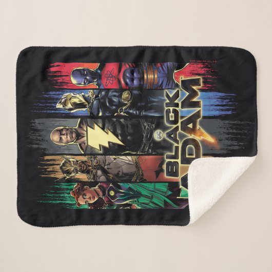 Couverture Sherpa Black Adam Characters In Stripes Graphic (Devant (Horizontal))