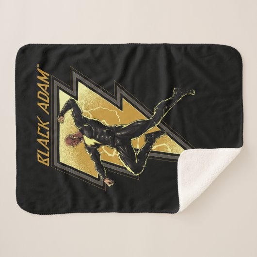 Couverture Sherpa Black Adam Lightning Bolt Illustration du caractèr (Devant (Horizontal))