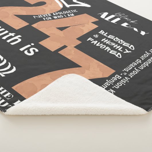 Couverture Sherpa Black All Day 24/7 Slogan Graphic (3/4)