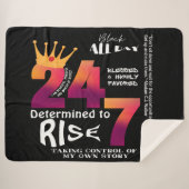 Couverture Sherpa Black All Day 24/7 Slogan Graphic (Devant (Horizontal))