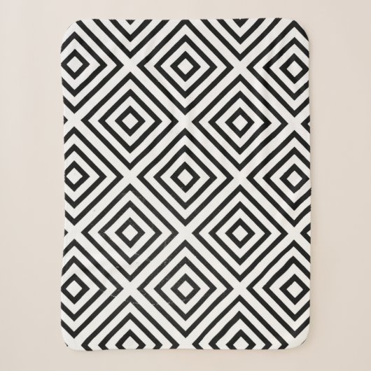 Couverture Sherpa Black and white checked digital wallpaper (Devant)