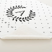 Couverture Sherpa Black And White Laurel Monogram Polka Dot Pattern (3/4)