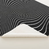 Couverture Sherpa Black and white Psychedelic Linear Wavy Background (3/4)