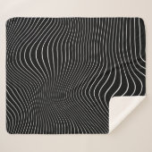 Couverture Sherpa Black and white Psychedelic Linear Wavy Background (Devant (Horizontal))